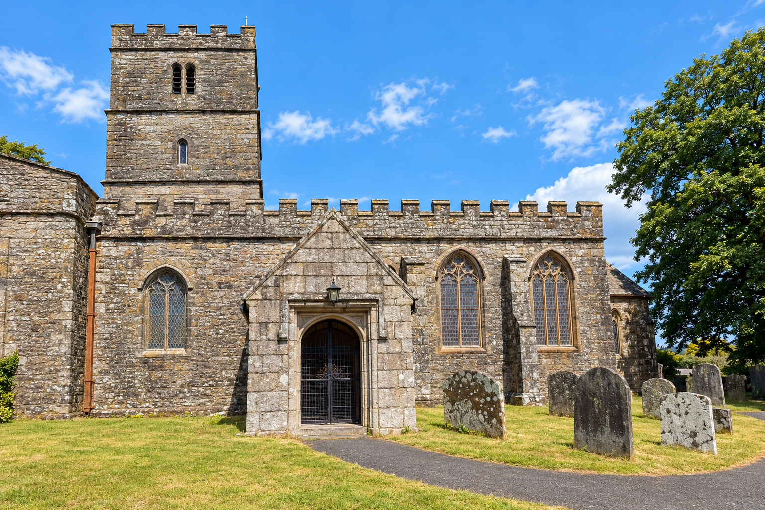 St Mary the Virgin, Bratton Clovelly — the church and its tower.