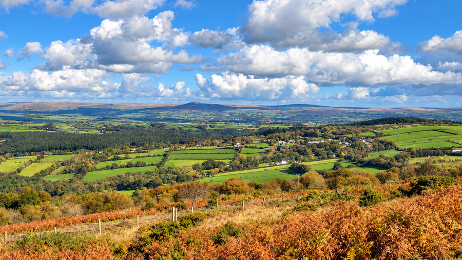 Panoramic view from Kit Hill across the Tamar Valley
