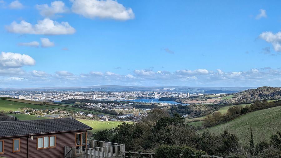 Plymouth seen from the Cornish coast