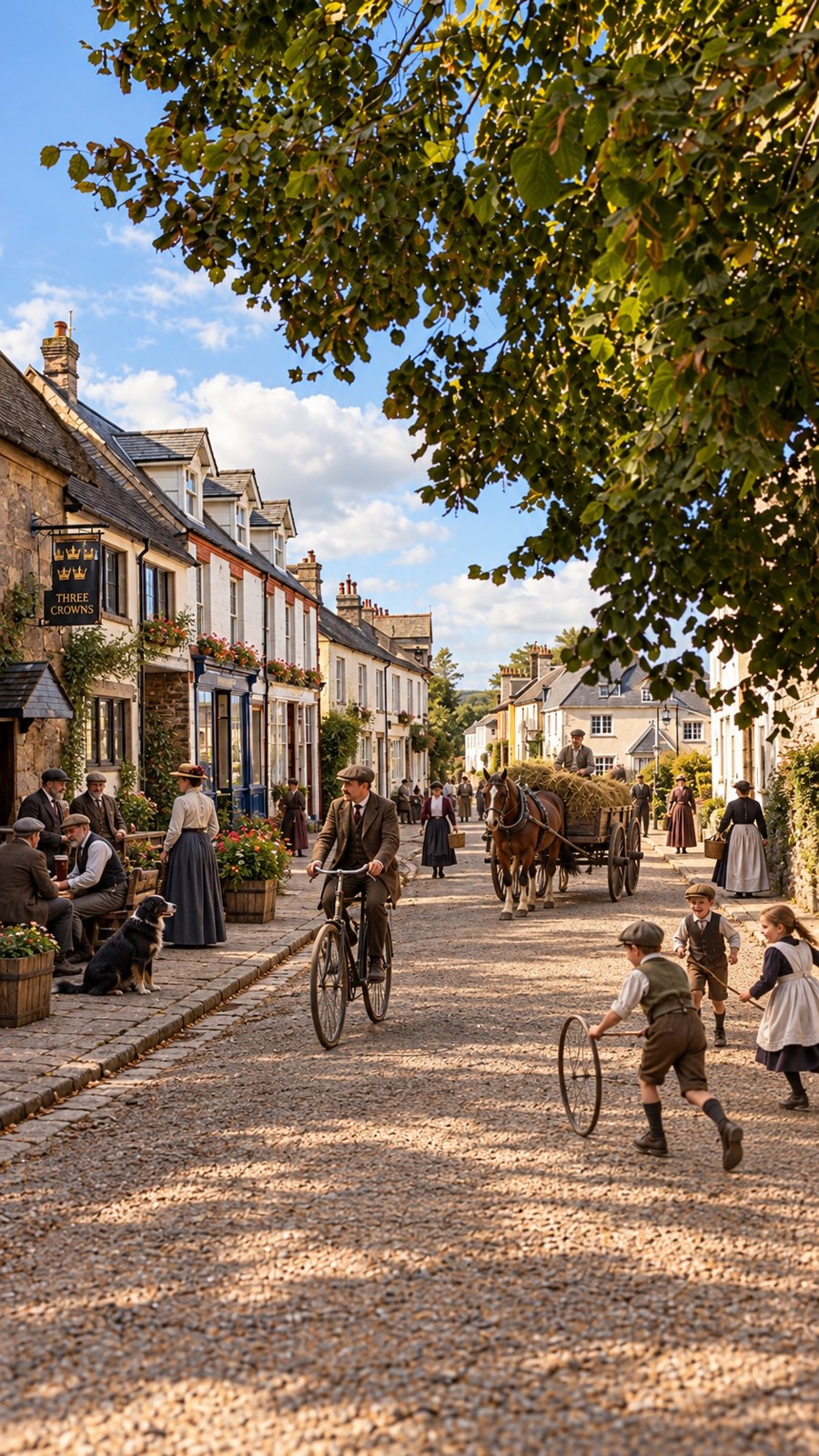 Reconstructed Victorian interpretation of The High Street Chagford