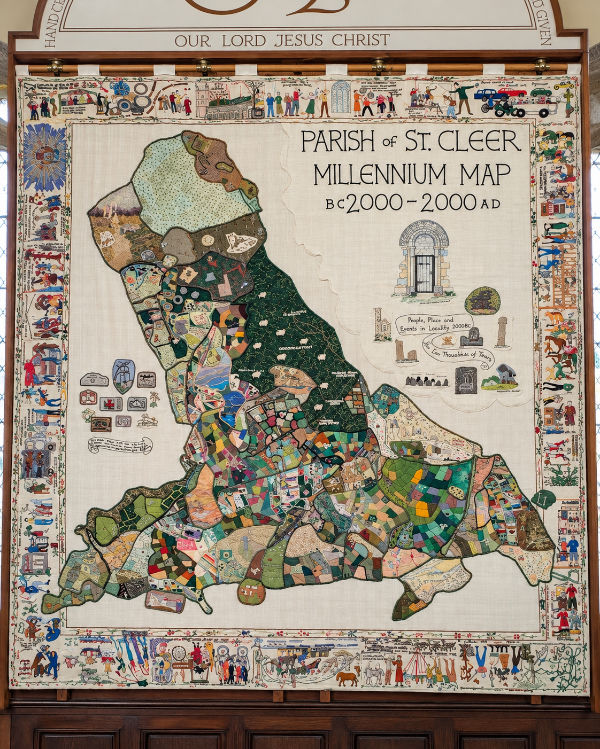 The Parish of St Cleer Millennium Map, a richly detailed community textile.