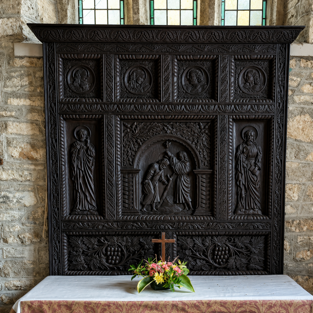 The screen inside St Mary's Church, Sampford Spiney