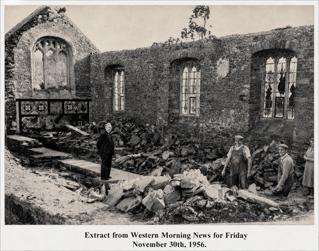 St Mary's Church after the 1955 fire
