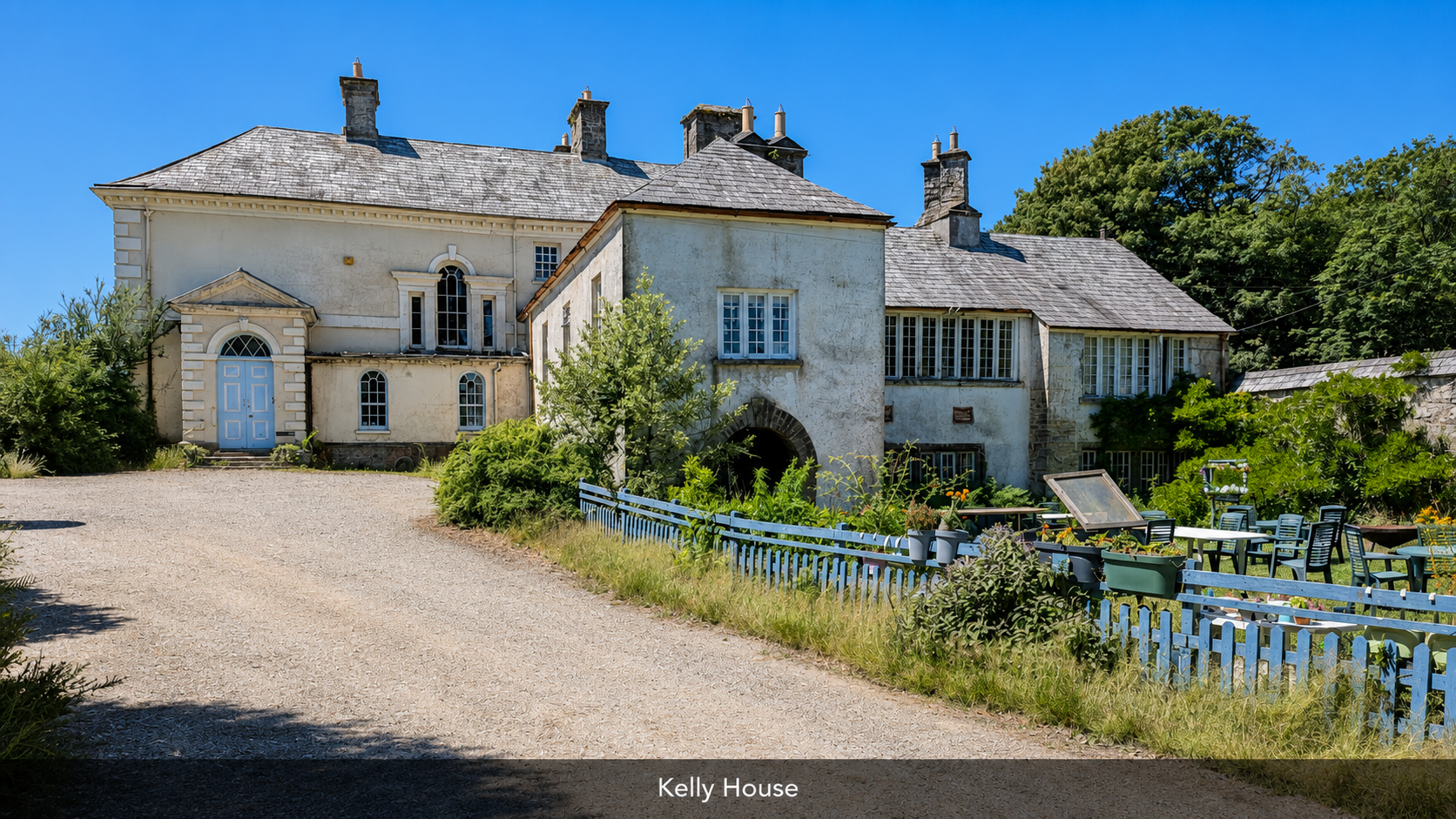 Kelly House and its sheltered forecourt.